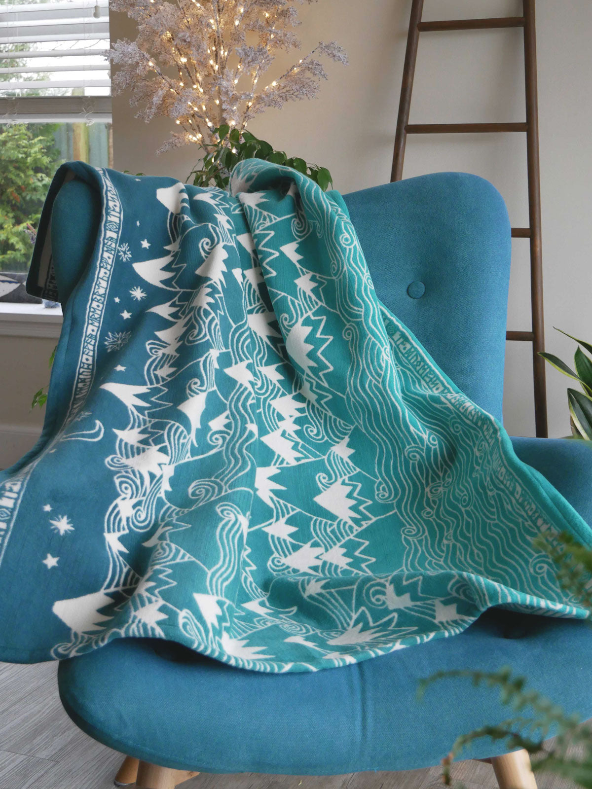 Misty Mountains Moonlit Brushed Cotton Children's Blanket