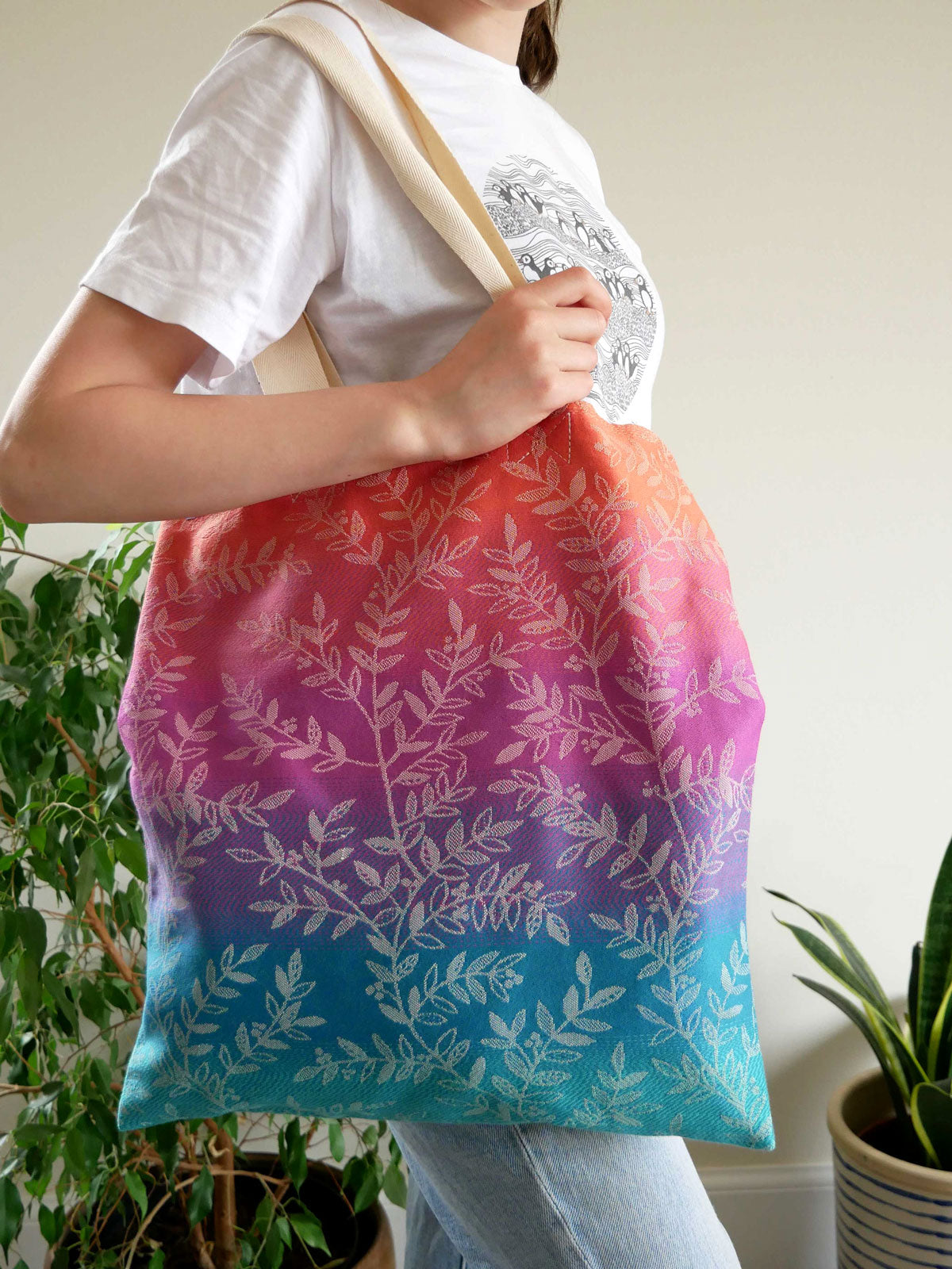 Willow Esprit mit Ice Baumwoll-Jacquard-Tragetasche