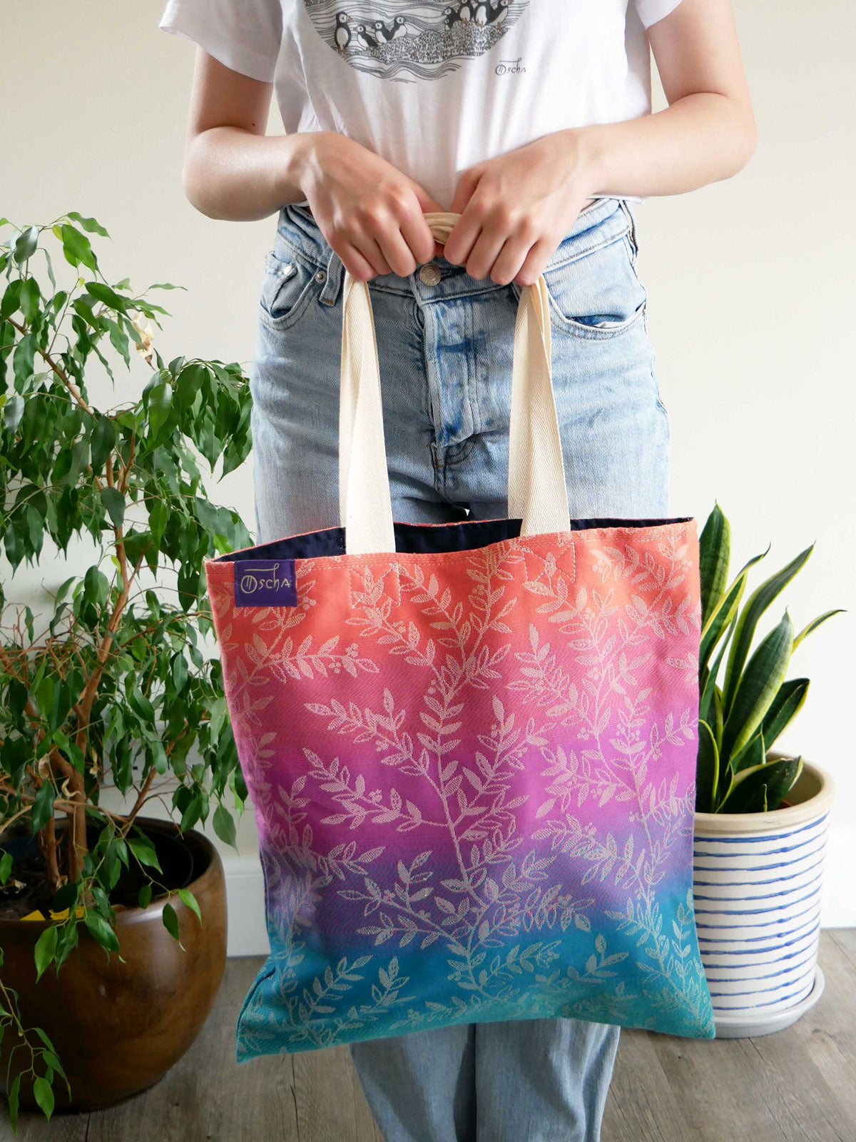 Willow Esprit mit Ice Baumwoll-Jacquard-Tragetasche