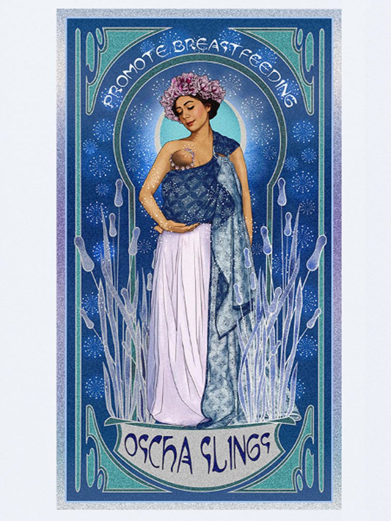 Komplettes Jugendstil-Set mit fünf Kunstdrucken