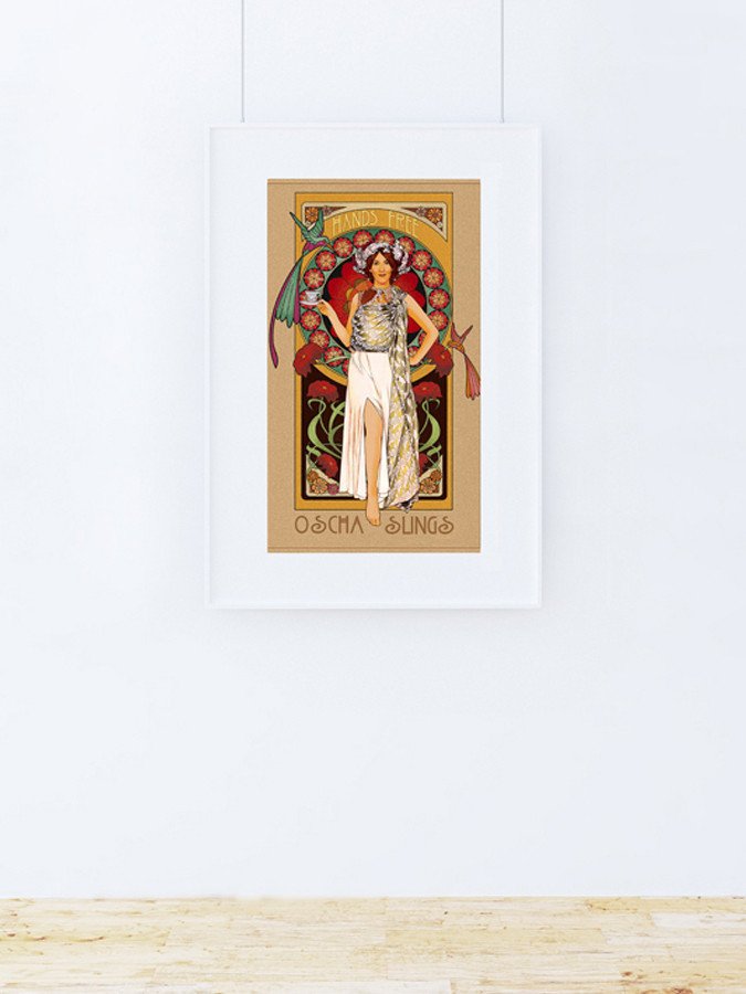 Komplettes Jugendstil-Set mit fünf Kunstdrucken