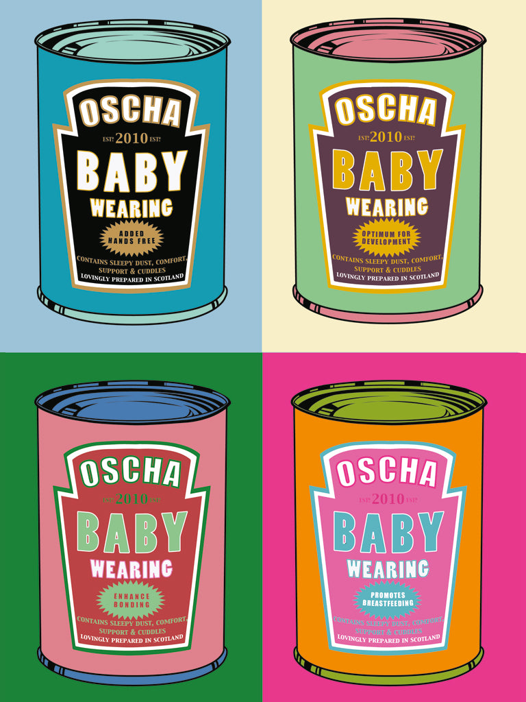 Pop-Art-Druck: Babytragen in einer Dose