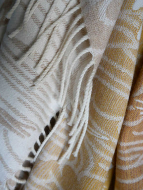 Cranes Saffron Skies Merino Throw