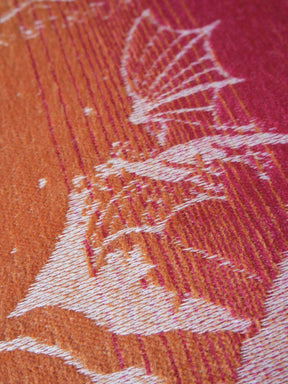 Close up of Oscha baby wrap fabric weave. 